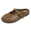 Slippers Baotou Half Women Women Use 2024 Flat Casual Prendida Lazy Shoes Mueller Drag Single Single