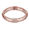 Retro Filigree Bangles Kvinnor utsökta Rose Gold Color Cubic Zircon Bangles Etniska mönster ihåliga smycken Tillbehör för lady9732811