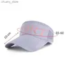 Visors Femmes Summer Top Bage Cap de plage Sport Chapeau de sport Couleur solide Chapeau tricoté grand bord large protection UV Breffable Sun Visor Hat Y240417