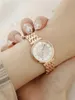 Armbandsurklockor Set Luxury Rhinestone Women mode elegant armbandsur kvartsvakta för flicka damer klocka Montre femme