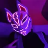 Arrival LED Luminous Cosplay Anime Mask Neon Light Up Fox Mask Halloween Party Mask Carnival Party Led Mask 240417