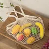 Sacs de rangement Canvas Sac en filet en maille portable Reutilisable Fruit à main Fruit à main Long Bolsas de Compra