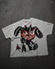 T-shirts pour hommes American Trendy Gothic Lettre motif T-shirt surdimensionné imprimé Y2K Street Hip-Hop Loose Retro Casual Round Neck Top Femmes