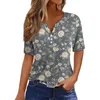 Kvinnors T -skjortor Kort ärm för kvinnor Söta blommor Skriv ut grafiska tees Blusar Casual Plus Size Basic Tops Pullover Top Fashion