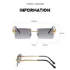 2024 Hot Style Polygon Diamond Cutting Snake Metal Decoration Square Sunglasses Women And Men Fashion Unisex Rimless Glasses