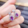 Kolczyki do stadnin Naturalne Purple Amethyst Farring Style kwiat 4 6 mm 0,5ct 2pcs Kamień 925 Srebrna biżuteria srebrna L243170