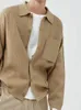 Herrtröjor man kläder med fickor stickade för män affärer krage cardigan x dra överdimensionera ull koreanska höst elegant varm gammal