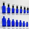 Botellas de almacenamiento 5 ml 10ml 15ml 20ml 30ml 50ml 100ml Rollo de vidrio azul cobalto en contenedores 1/6oz 1/3oz 1/2oz 1oz Bola de rodillo