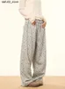 Pantalon masculin Qweek Pantalon de sport en sac à imprimé floral pour femmes gris hauts high