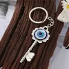 Keychains Lanyards Mond Herz Türkisch blaues Augenschlüsselkette für Paare neue Blume Evil Augentasche Auto Schlüssel Ringhalter Zubehör Großhandel Schmuck Y240417