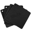 Table Mats Square Honeycomb Silicone Heat Protecting Scald Resistant Pot Coasters For The Kitchen