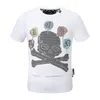 Men Designer PP Schädel Diamant T-Shirt Kurzarmdollarbraun Bären Marke T-Shirt O-Neck Hochqualität