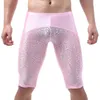 Sleepwear Man Shorts Mesh Gay Sheer Voir à travers le sommeil transparent Bottoms Bottoms Men de loisirs