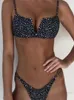 Swimwear femminile Splic LEOPARD sotto cablaggio Bikini a V-bar 2024 da bagno femmina femmina Due pezzi Set da bagno a taglio alto nuoto