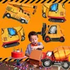 Строительная вечеринка одноразовая посуда Детские мальчики Инженерные машины Тема День рождения украшения грузовики шар.