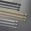 Bangle Mens Bracelet Homme Stainless Steel Cuban Link Chains Bracelets For Men Chain On Hand Accessories 3/5/7MM JewelryL240417