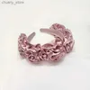 Stirnbänder Neues Fashion Boho Big Rose Red Blume Dickes Stirnband für Frauen breites Haarbänder elegante Mädchen Haarzubehör Vintage Stirnband Y240417