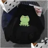 Sweats à capuche pour femmes Sweats Sweats Sweats Sweatshirt Frog Frog avec grand sweat à capuche Automne pour les femmes causales Plèvre DRHH14