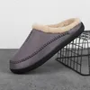 Slippers herenhuis winter binnen pluche warme schoenen dik bodem waterdicht leren huis man suede katoen