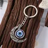 Keychains Lanyards Mond Herz Türkisch blaues Augenschlüsselkette für Paare neue Blume Evil Augentasche Auto Schlüssel Ringhalter Zubehör Großhandel Schmuck Y240417