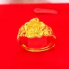 Cluster ringen fijne sieraden echt 18K gouden kleur mooie bloemenring voor vrouwen mode 999 bruiloftsfeest kerstcadeaus