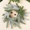 Decorative Flowers 5/10Pcs Christmas Snow Frosted Pine Branches Artificial Needles Picks And Sprays DIY Wreath Home Decoration Craft