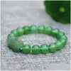 Beaded Natural Green Chalcedony Bracelet Carved Pixiu Round Beads Bangles Gift For Womens Jades Stone Jewelry Strands Drop Delivery Br Dh9Gj