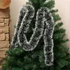 装飾的な花5pcsクリスマスガーランド2m/6.5インチダークグリーンデコレーションストリップと白いエッジホーム装飾パーティーの休日