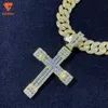 Mode smycken halsband hiphop passera diamanttestaren anpassad 25mm 7row s925 silver vvs moissanite miami kubansk länkkedja