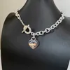Silberliebe Herz Anhänger Halsketten Frauen Schmuck Geschenk Elegant dicke Ketten Halskette Mode herzförmige Schlüsselbeine Verstellbares Temperament Vielseitige Halsketten
