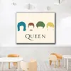Queen Band Affisch Wall Art Canavs Prints Silhouette Musik Oljemålning Vintage enkel stil väggbilder för vardagsrum man grott rum dekor
