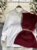 Blouses pour femmes Singreiny 2024 Tops de perle de printemps costumes en tricot de réservoir de réservoir Pulpor