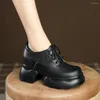 Freizeitschuhe 10 cm versteckte Keilplattform Sneakers Chunky echtes Leder für Frauen Frühling Herbst Walking Mode