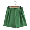 Mesdames Summer Plus Shorts pour femmes Shorts kaki verts décontractés de grande taille Green 3xl 4xl 5xl 6xl 240409