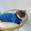 Autumn Winter Pet Fashion Sweater New Dog and Cat Blue Letter Round pescoço de dois pés roupas quentes