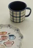 Assiettes aquarelle britannique peinture de thé en céramique orientale Plaque à thé de 7,5 pouces