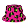 Bérets Fashion Leopard Bucket Hat Desgin Hip Hop Fisherman Caps For Unisexe Beach Travel Visor Soft Fold Printed Cap