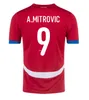 24 25 Jersey de futebol da Sérvia Vlahovic Milivojevic 2024 2025 Mitrovic Kostic Tadic Kolarov Sergel Jovic Versão