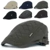 Beretti da uomo retrò beretto cotone piatto Ivy Newsboy Cappello Herringhbone Duckbill Beanie Beanie Gatsby Gatsby che guida Cabbie Cap Casquette Outdoor D24417