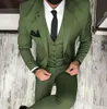 Arm Green Men Suits für Hochzeitstuxedos 2018 dreiteilige Jacke Hosen Weste Bräutigam Weste Laut neuesten Style3027895