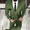 Arm Green Men Ternos para smoking Wedding Tuxedos 2018 Pontas de três peças Vesto Groom Goletcoat Blazer mais recente Style3027895