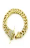 Nuovo colore da 12 mm Prong Cuban Link Catene Braccialetti Fashion Hiphop Gioielli Hiphop 3 Rigo Rhinestones Bracletti ghiacciati per MEN263C10128118792345