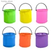 Sand Play Water Fun 2 beach sand bucket toys foldable bucket garden tools outdoor swimming pool game tools childrens summer water toys birthday gifts Y240416