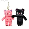 Anahtarlıklar kornonlar sevimli peluş kedi anahtarlık karikatür bebek oyuncak suskun kedi kolye anahtarlık kadınlar için