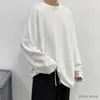 Men's T-Shirts Loose Sweatshirts Men Solid T Shirt Neutral Streetwear Fashion Women Korean Clothes Cotton Pullover Long Sleeve T-shirts Man