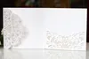 Düğün Davetiyeleri Klasik Sonbahar Macenta Mor Çiçek Cep Lazer Kesme Davetiyeleri Zarfla 148x148mm