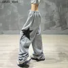 Men's Pants Womens pants fashion high waisted hip-hop Trousers womens loose jogging sports pants casual pants wide leg Trousers street clothing new Q240417