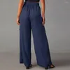 Pantaloni da donna Donne in tutto il carico casual Cargo a medio-elastico vita multi-tasca pantaloni a colori solidi per un comodo larghi