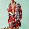 2 pezzi in abiti da uomo shirtssshorts a due pezzi set di camicie hawaii camicia europea vocazione spiaggia outfit streetwear 240412