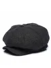 Berety zagęszczone wełniane tweed ośmioboczny kapelusz tata zima czapka newsboy Mężczyzna wypoczynek Ivy Caps Man Big Diree Beret 56-58CM 58-60CM D24417